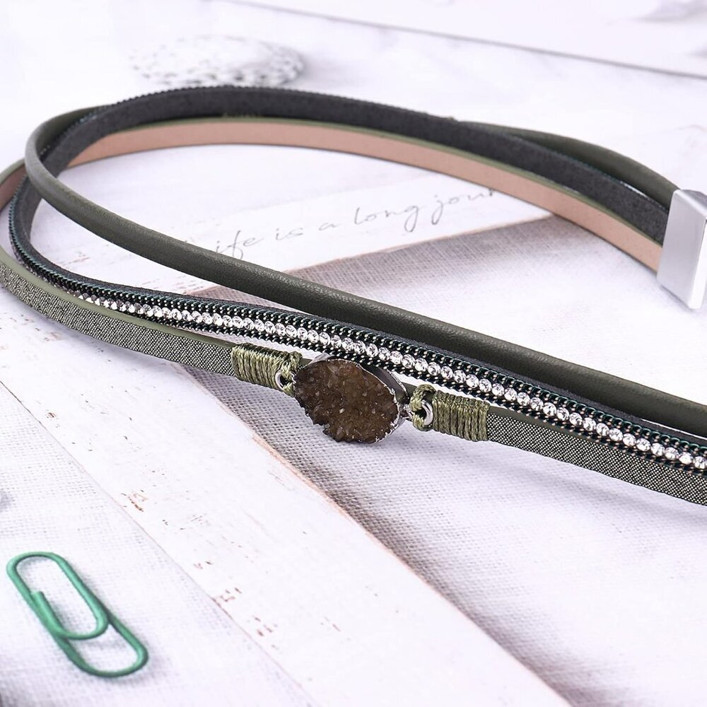 Leather Wrap Bracelet Boho Cuff Bangle Bracelets … - image 4